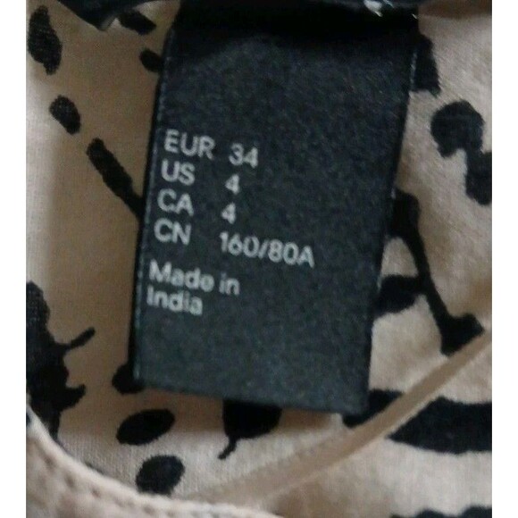 H&M Animal Print Button-Up Tunic – Tan & Black – Women’s Size 4 - Picture 8 of 10